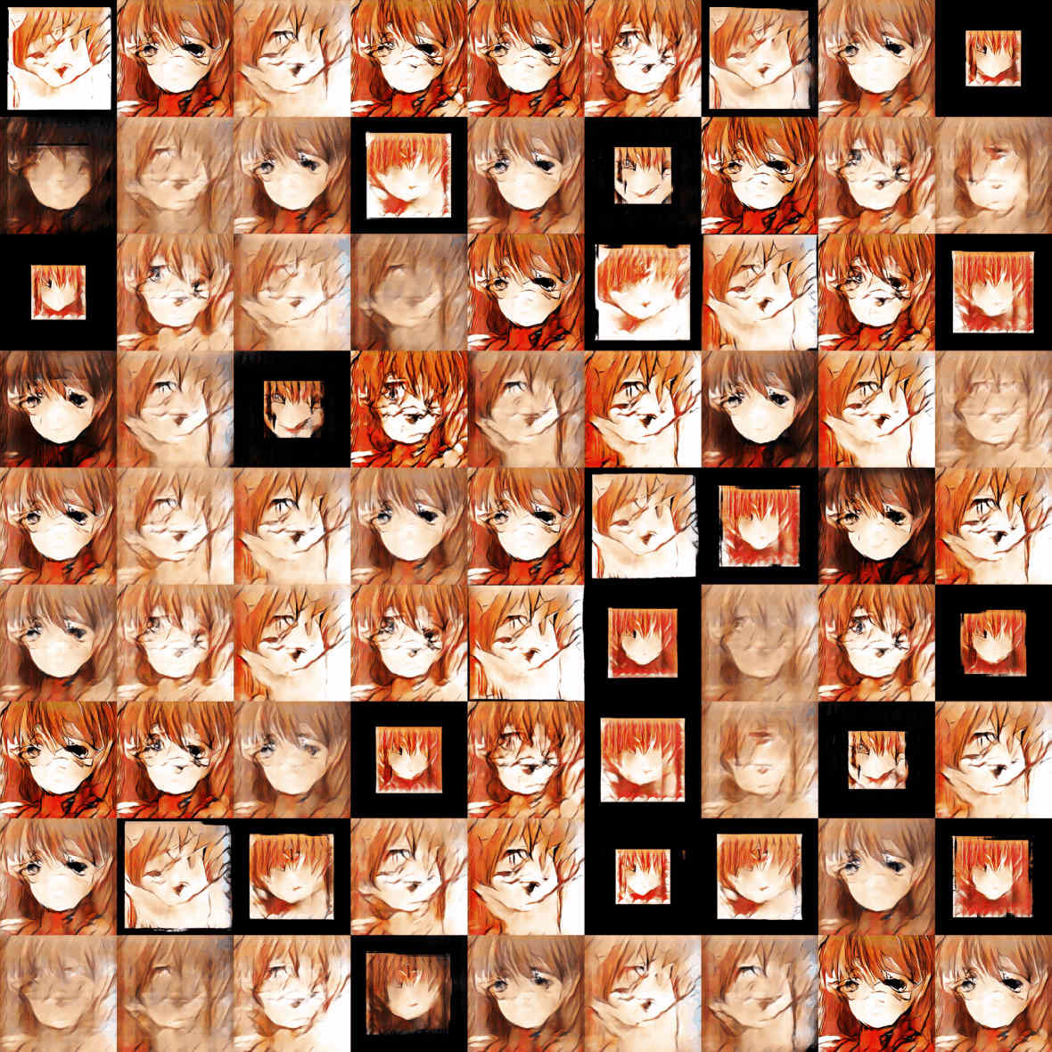 GAN-QP, 512px Asuka faces, 2018-11-21