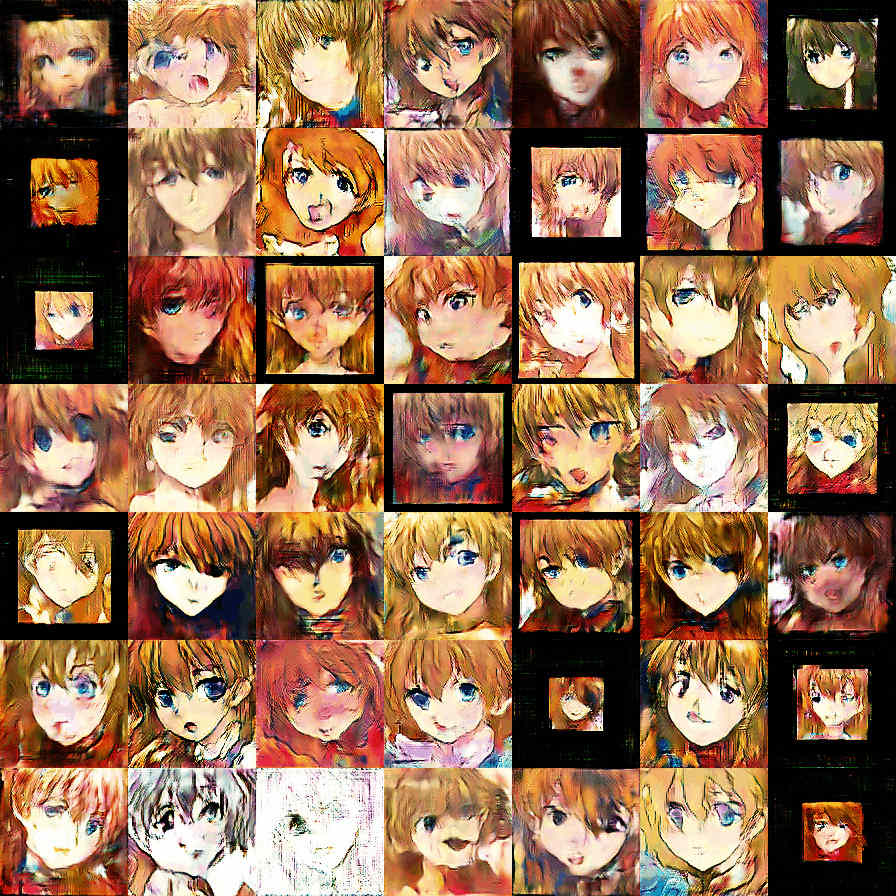 Self-Attention-GAN-TensorFlow, Asuka faces, 2019-09-13