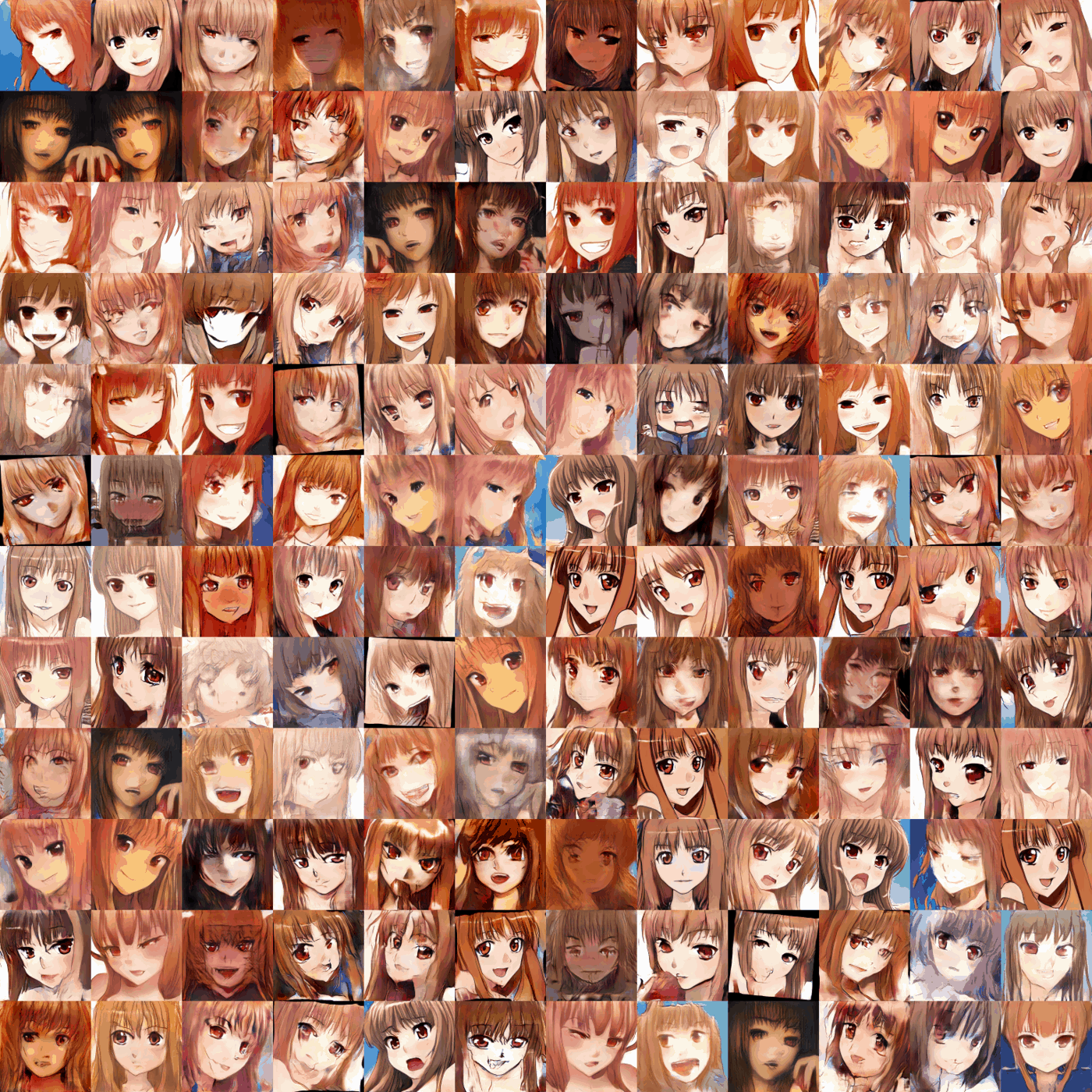 Random samples of 512px ProGAN Holo faces