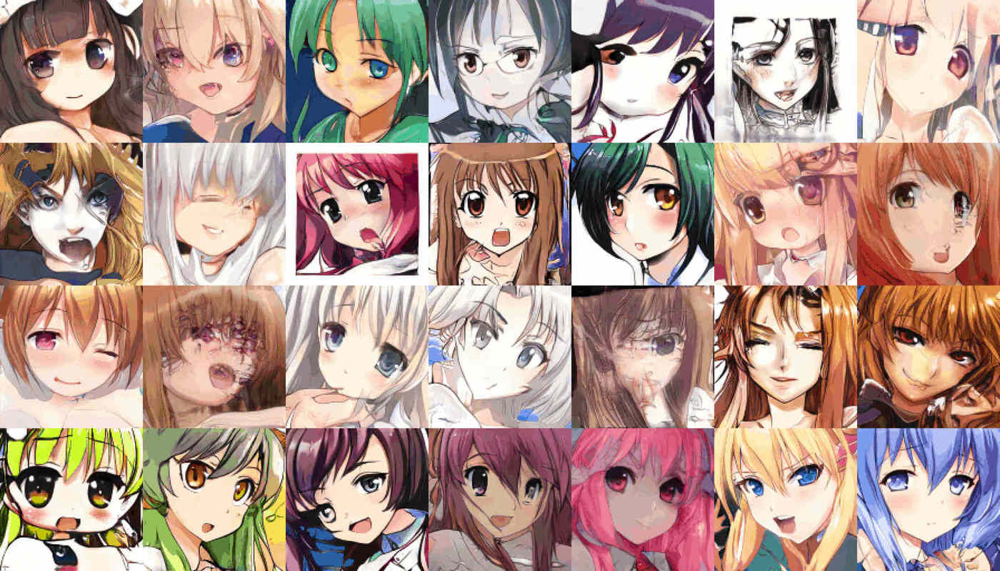 512px anime faces, ProGAN