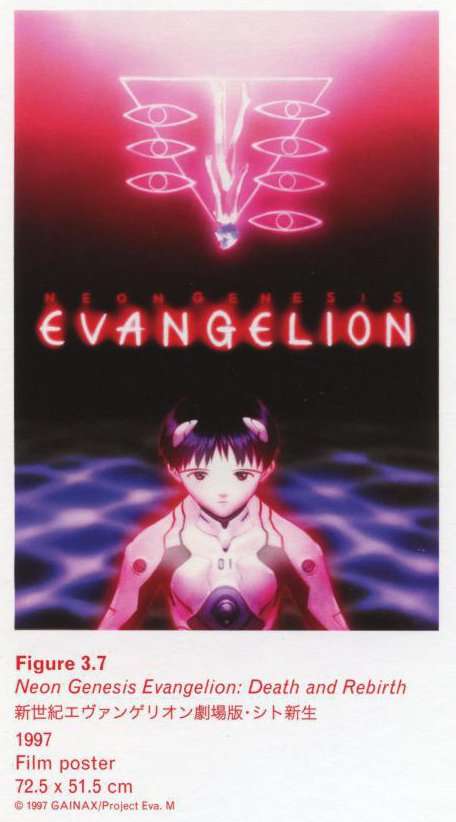 Caption right bottom: Neon Genesis Evangelion: Death ad Rebirth, 199727ya, Film poster, 72.5 