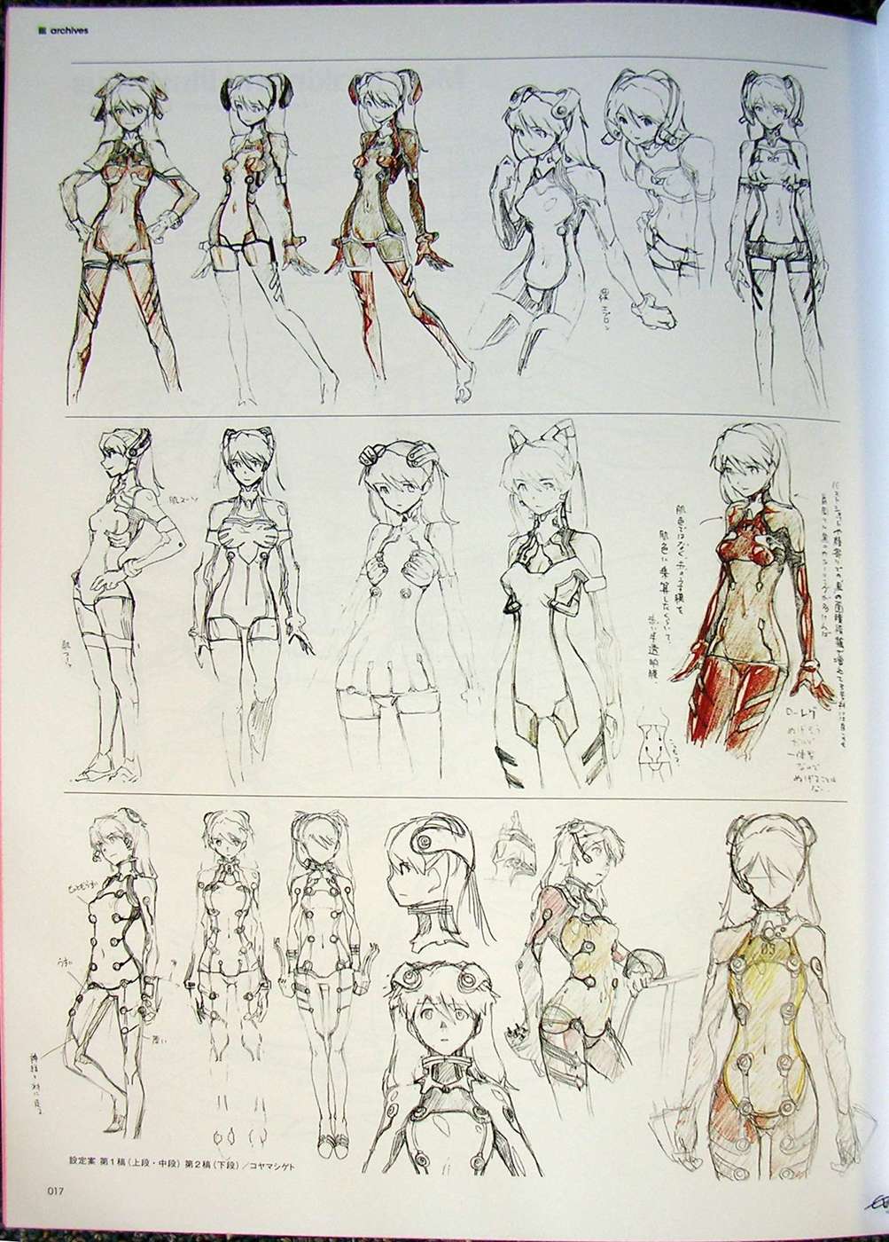 Character design: Asuka in 2.0 plugsuit variants (4)